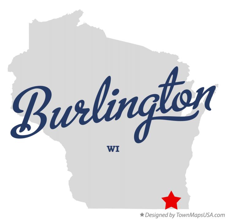 Map of Burlington, WI, Wisconsin