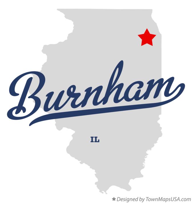 Map of Burnham, IL, Illinois