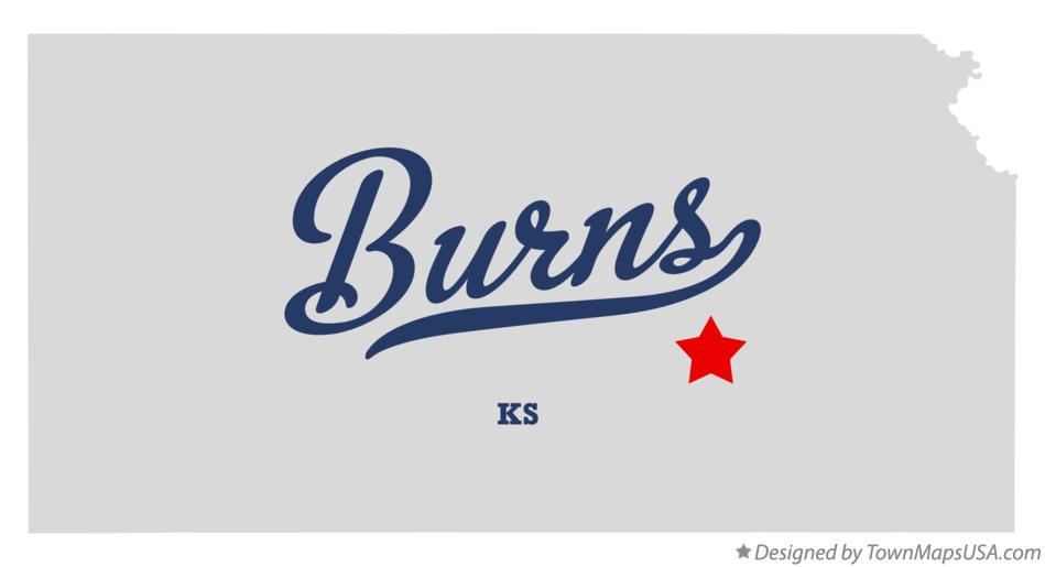 Map of Burns, KS, Kansas