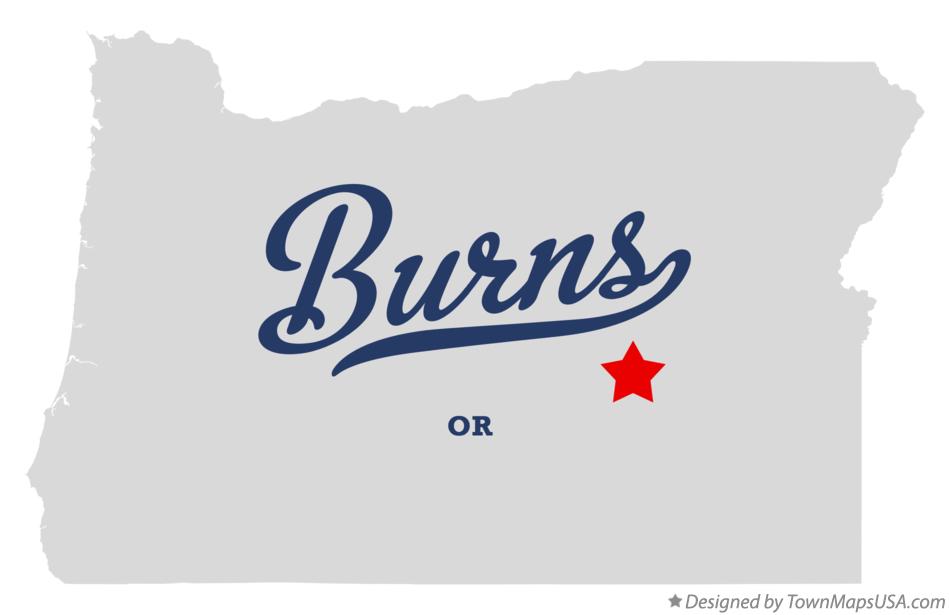 Map of Burns, OR, Oregon