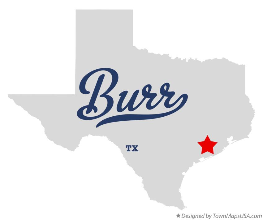Map of Burr, TX, Texas