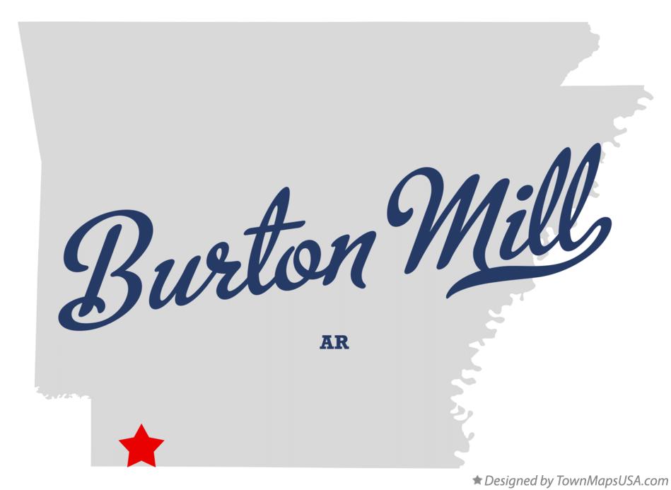 Map of Burton Mill, AR, Arkansas