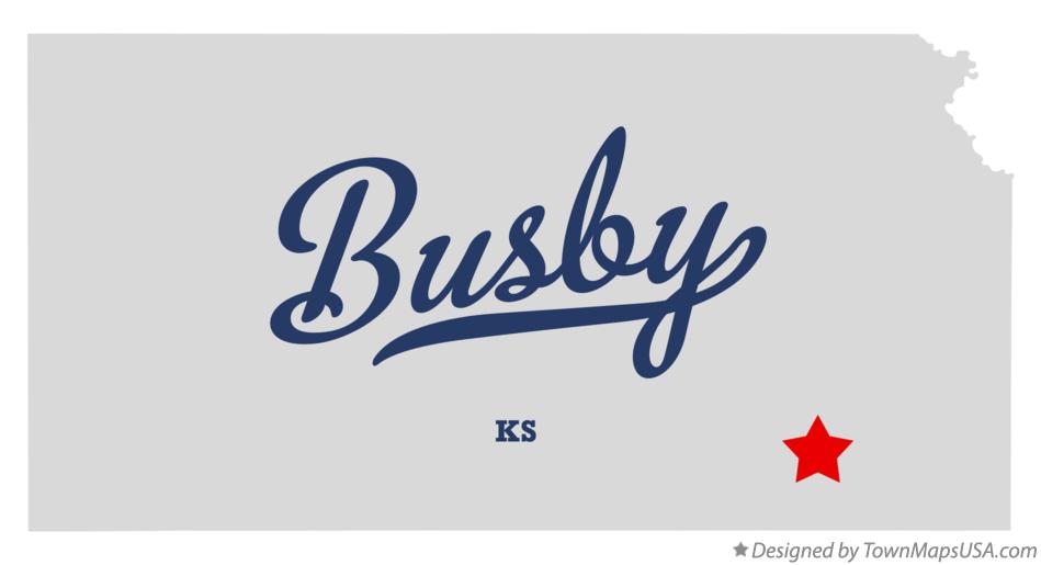 Map of Busby, KS, Kansas