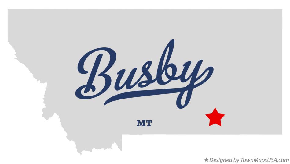 Map of Busby, MT, Montana