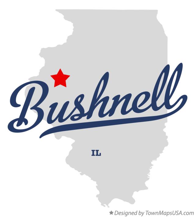 Map of Bushnell, IL, Illinois