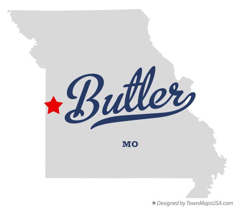Map of Butler, Bates County, MO, Missouri