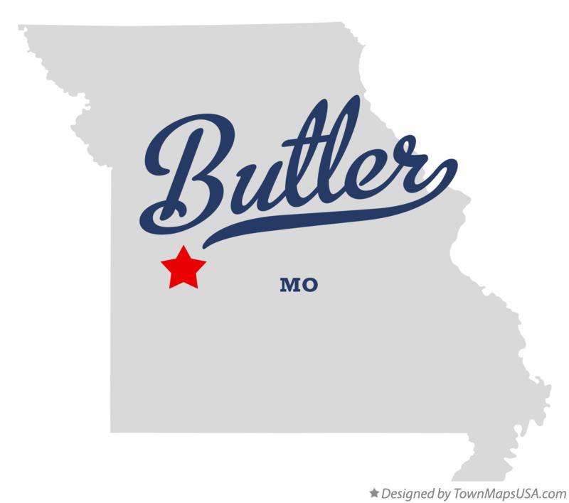 Map of Butler, St. Clair County, MO, Missouri
