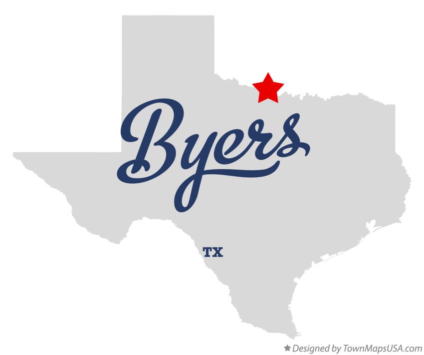 Map of Byers, TX, Texas