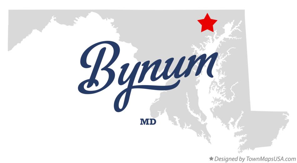 Map of Bynum, MD, Maryland