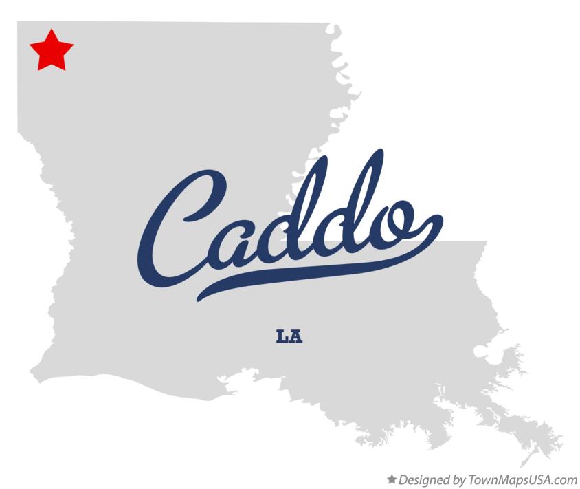Map of Caddo, LA, Louisiana