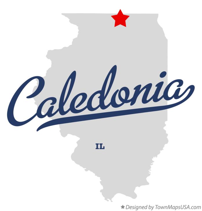 Map of Caledonia, IL, Illinois