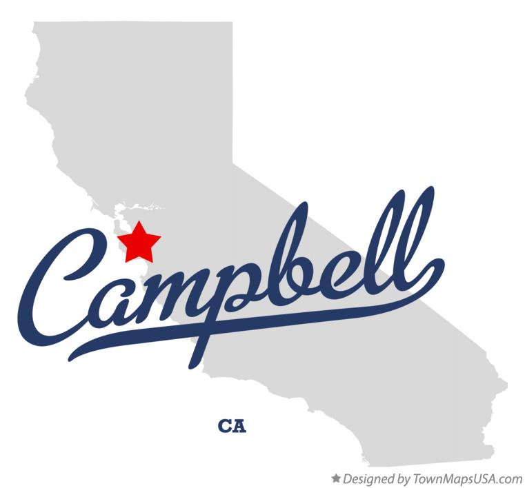 Map of Campbell, CA, California