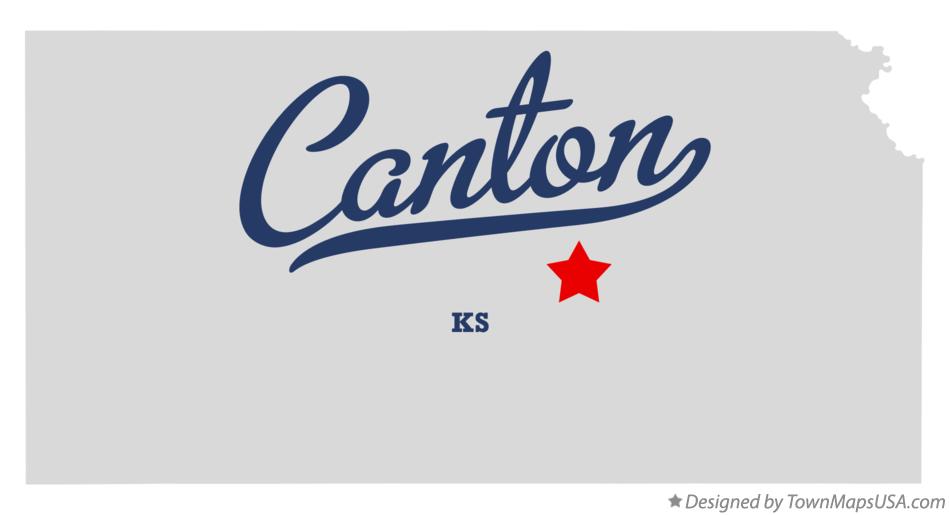 Map of Canton, McPherson County, KS, Kansas