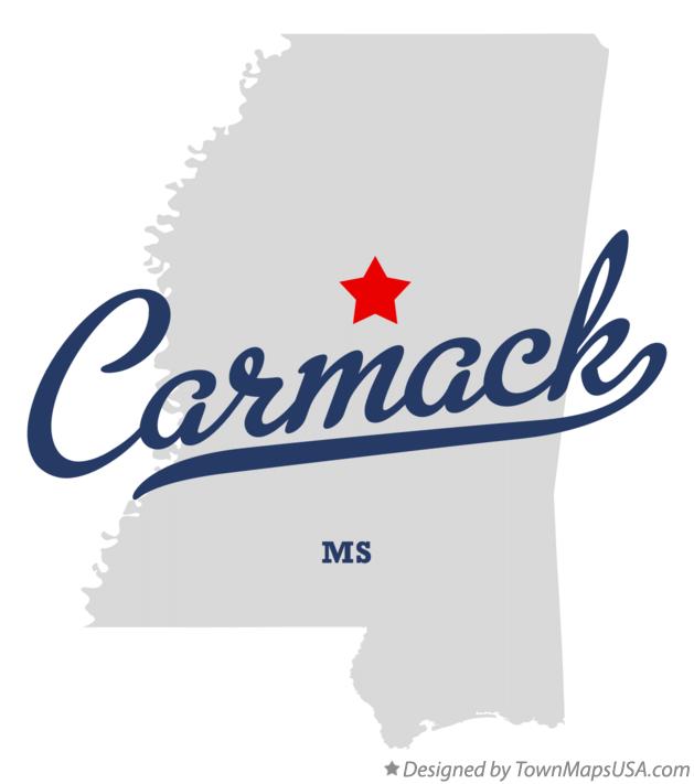 Map of Carmack, MS, Mississippi