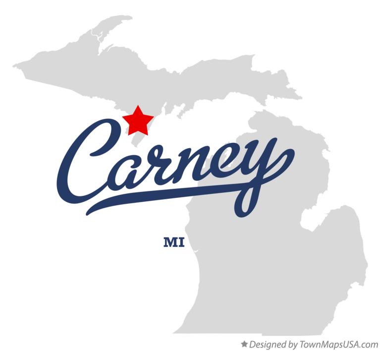Map of Carney, MI, Michigan