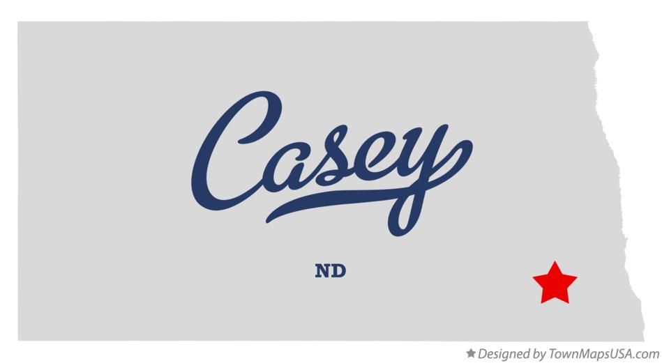 Map of Casey, ND, North Dakota