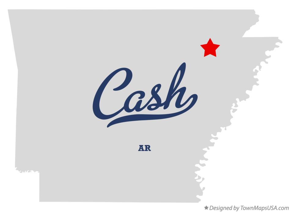 Map of Cash, AR, Arkansas
