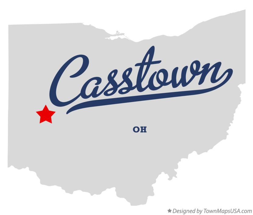 Map of Casstown, OH, Ohio