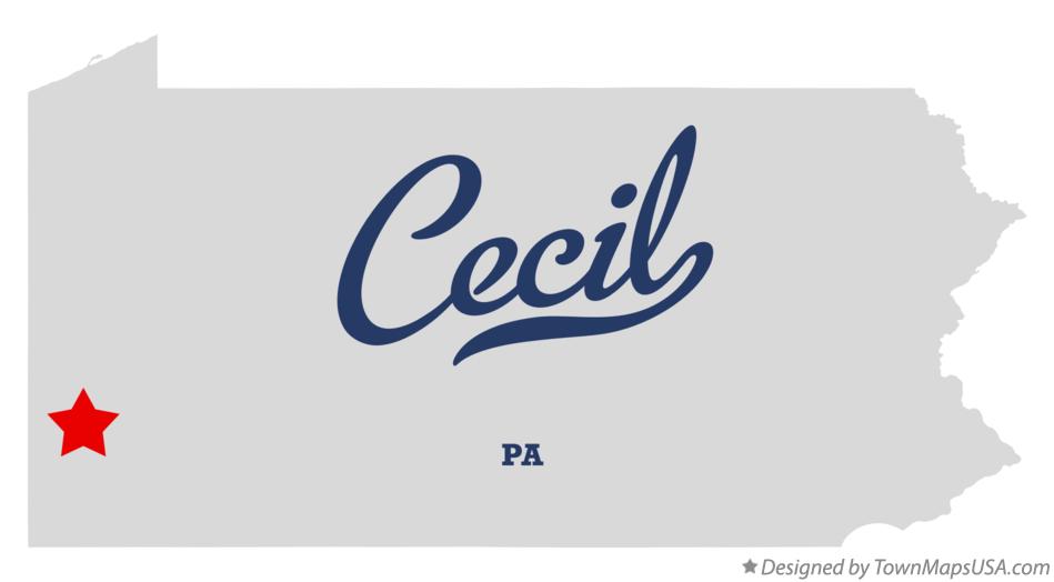 Map of Cecil, PA, Pennsylvania