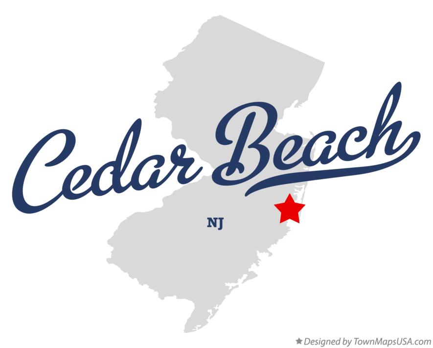 Map of Cedar Beach, NJ, New Jersey