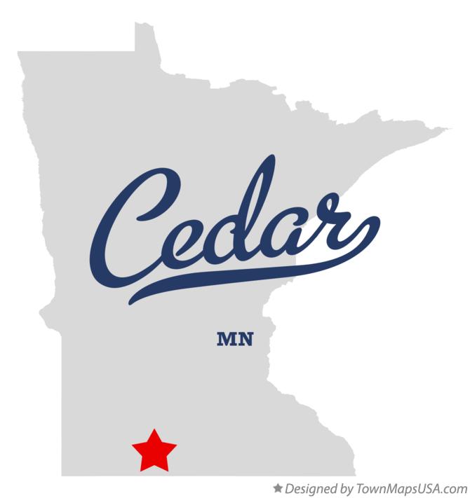 Map of Cedar, Martin County, MN, Minnesota