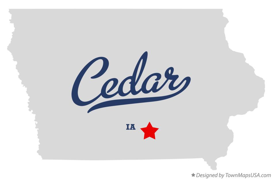 Map of Cedar, Monroe County, IA, Iowa