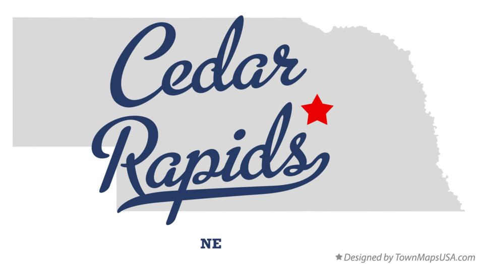 Map of Cedar Rapids, NE, Nebraska