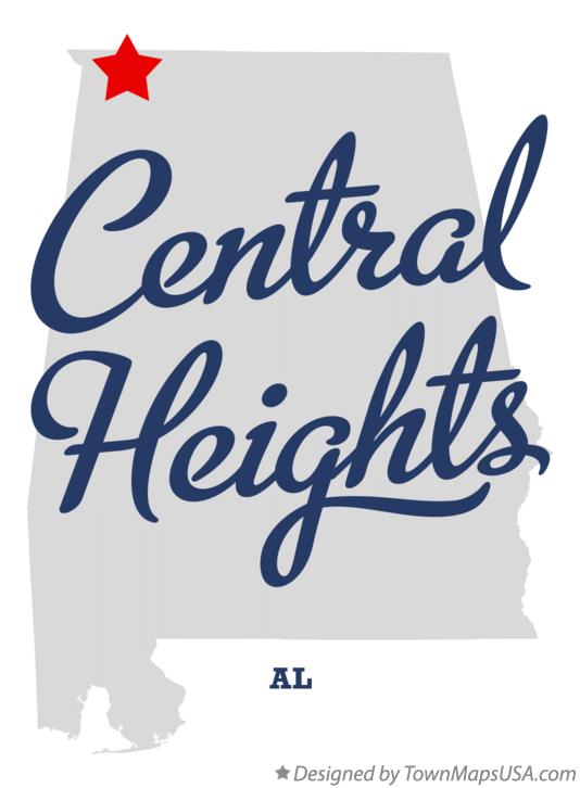 Map of Central Heights, AL, Alabama