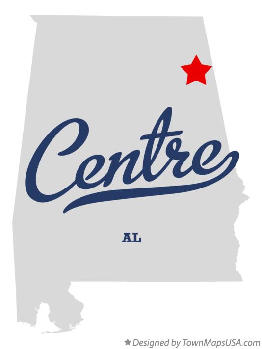 Map of Centre, AL, Alabama