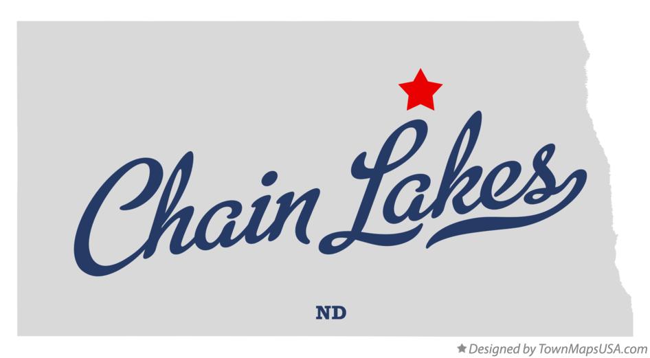 Map of Chain Lakes, ND, North Dakota