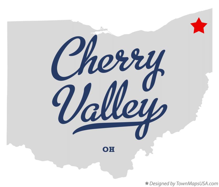 Map of Cherry Valley, OH, Ohio
