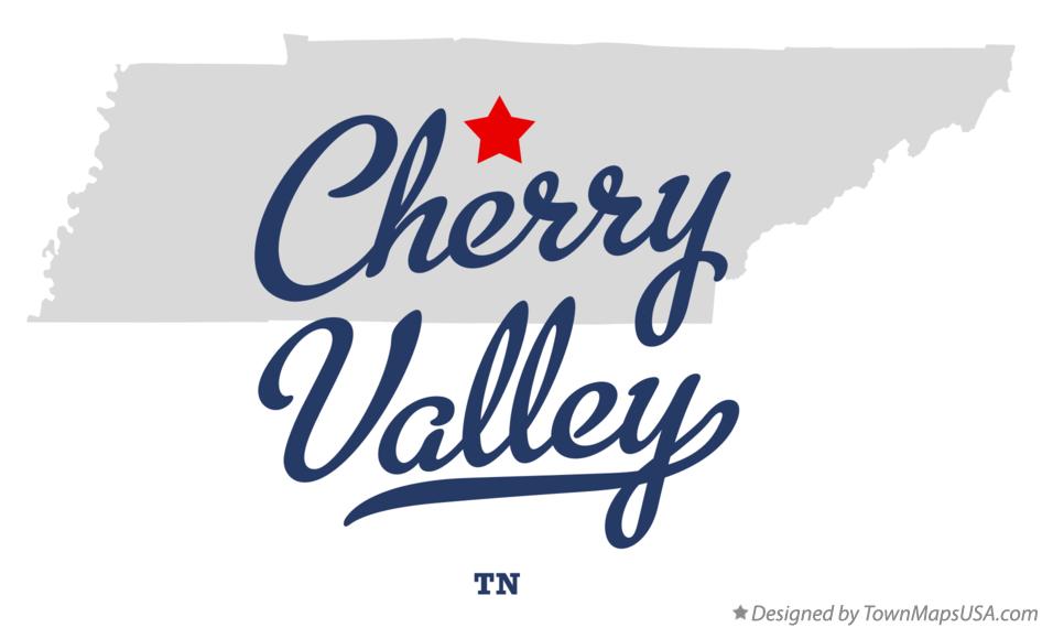 Map of Cherry Valley, TN, Tennessee