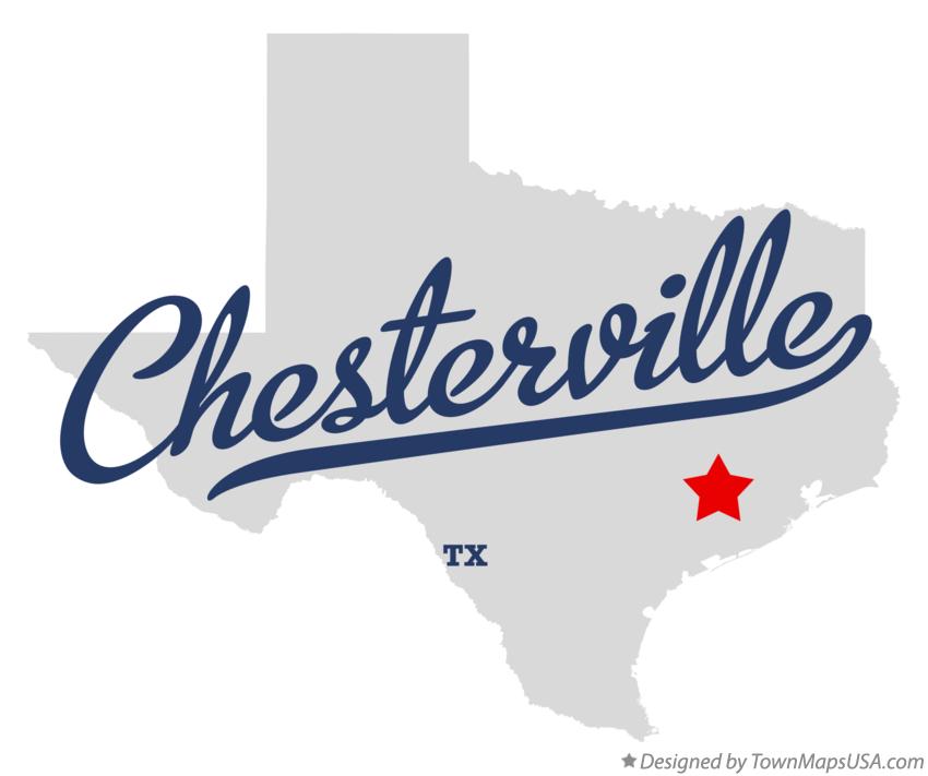 Map of Chesterville, TX, Texas