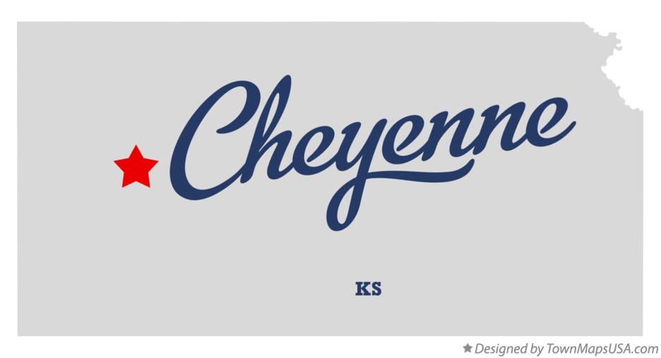 Map of Cheyenne, Lane County, KS, Kansas