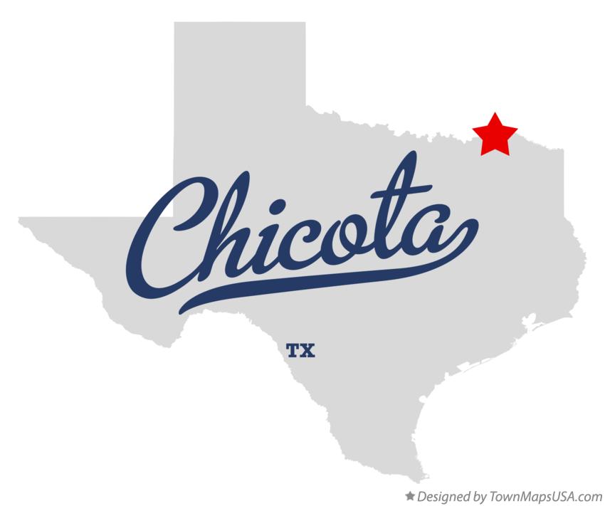 Map of Chicota, TX, Texas