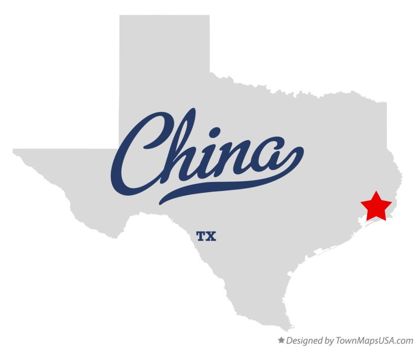Map of China, TX, Texas