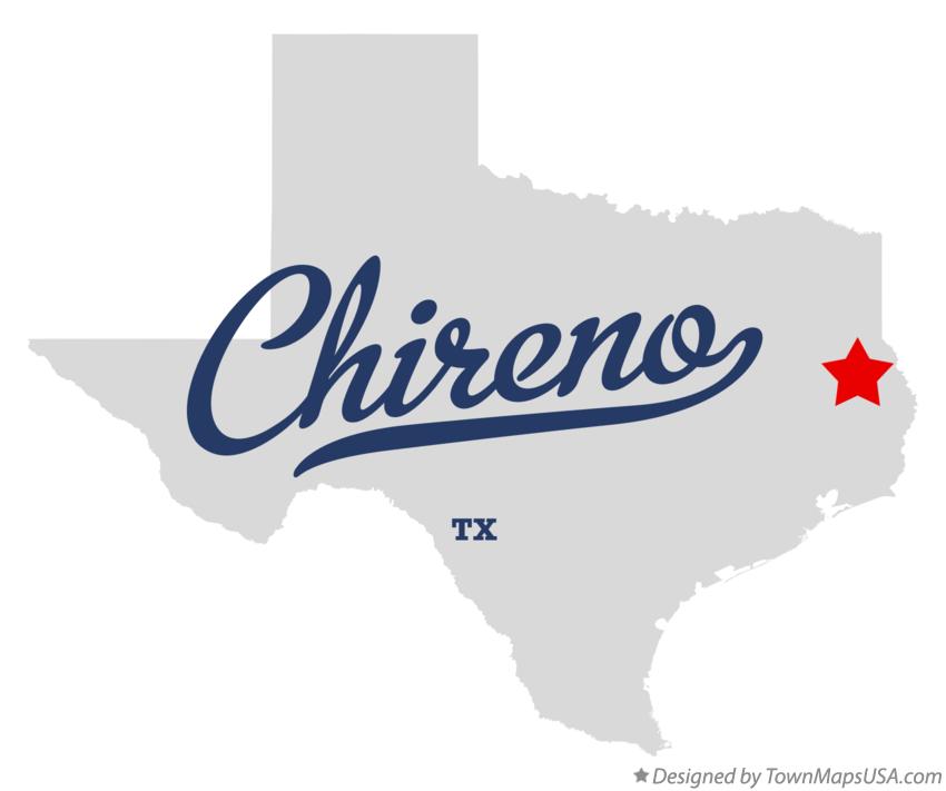 Map of Chireno, TX, Texas