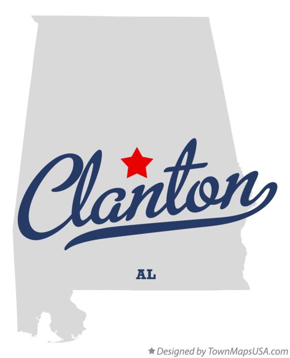 Map of Clanton, AL, Alabama