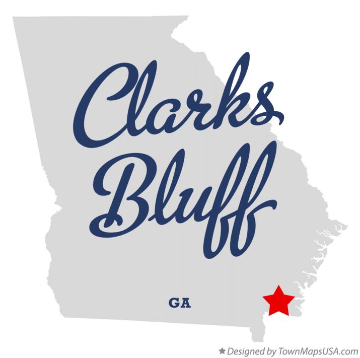 Map of Clarks Bluff, GA,