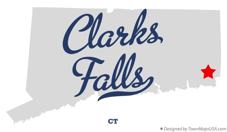 Map of Clarks Falls, CT, Connecticut