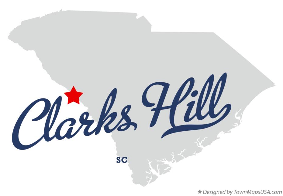 Map of Clarks Hill, SC, South Carolina