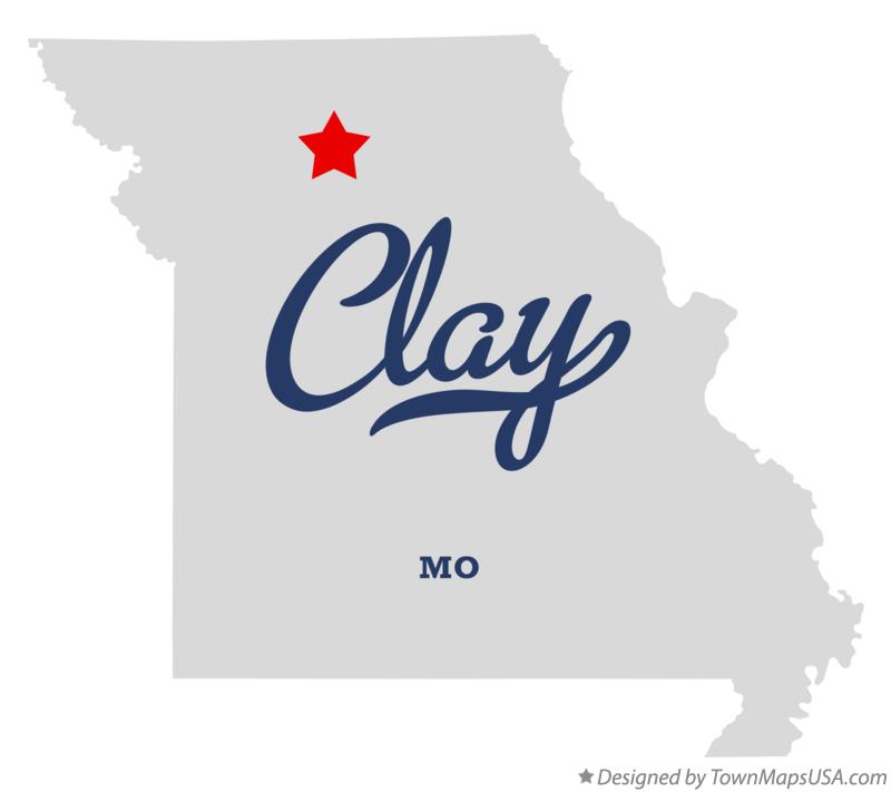 Map of Clay, Linn County, MO, Missouri