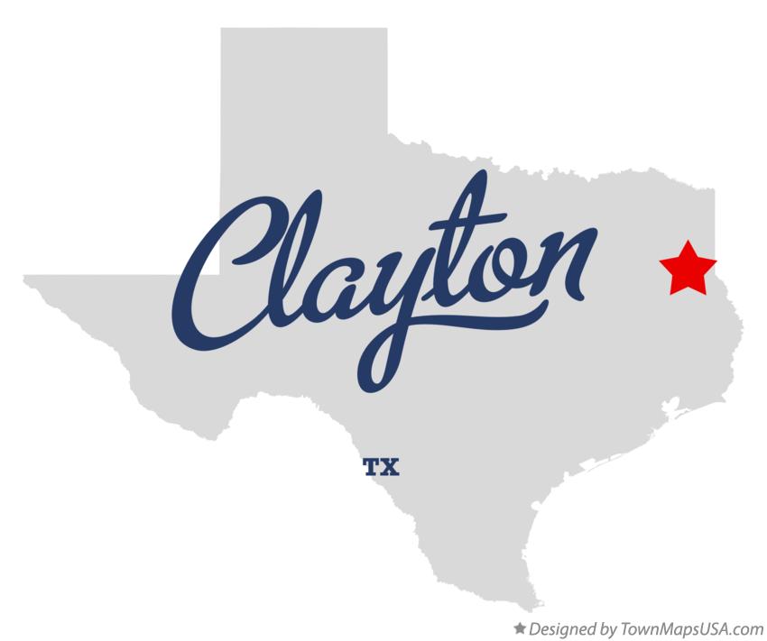 Map of Clayton, TX, Texas