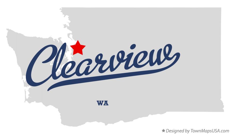 Map of Clearview, WA, Washington