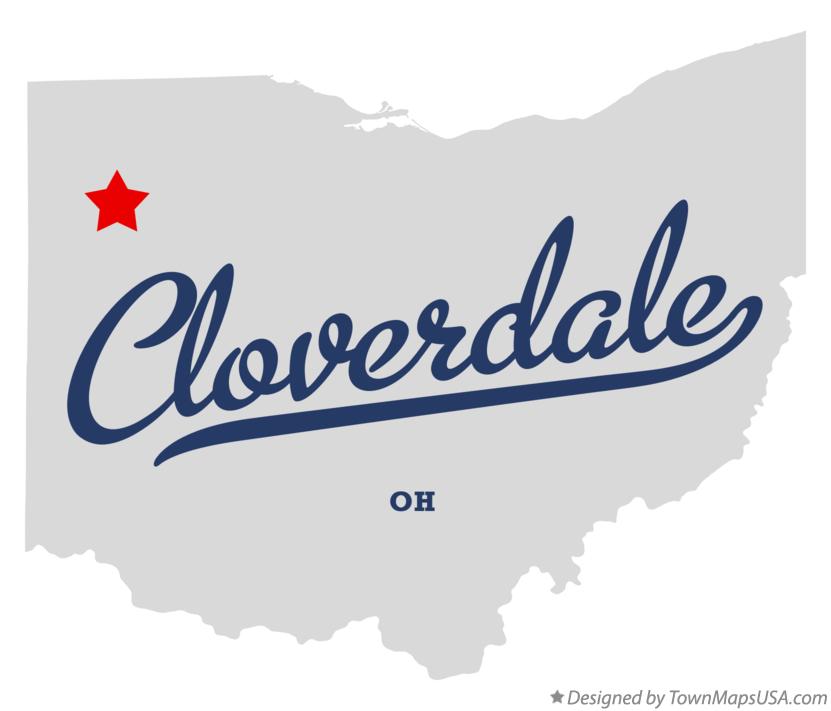 Map of Cloverdale, OH, Ohio