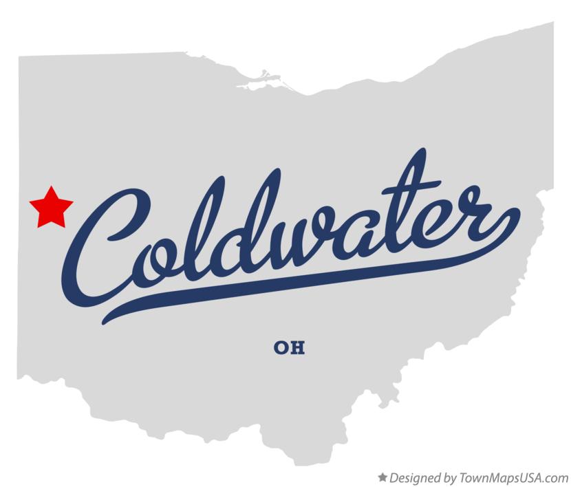 Map of Coldwater, OH, Ohio