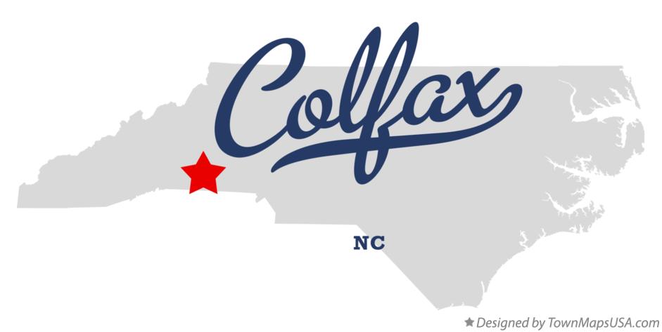 Map of Colfax, Rutherford County, NC, North Carolina