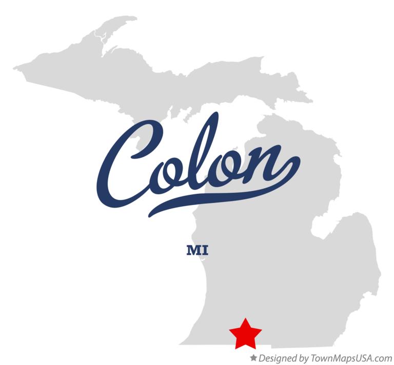 Map of Colon, MI, Michigan