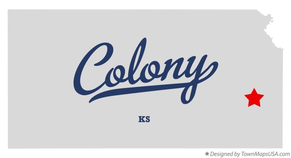 Map of Colony, KS, Kansas