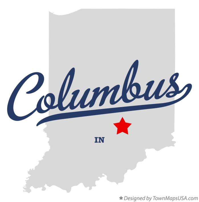 Map of Columbus, IN, Indiana